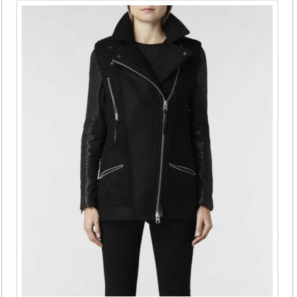 All saints leather and wool jacket